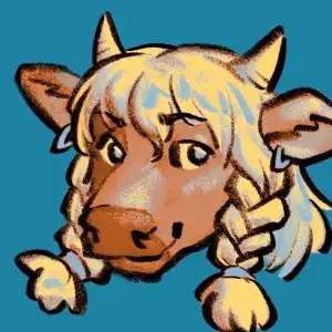 Profile of Clay, a cow fursona.